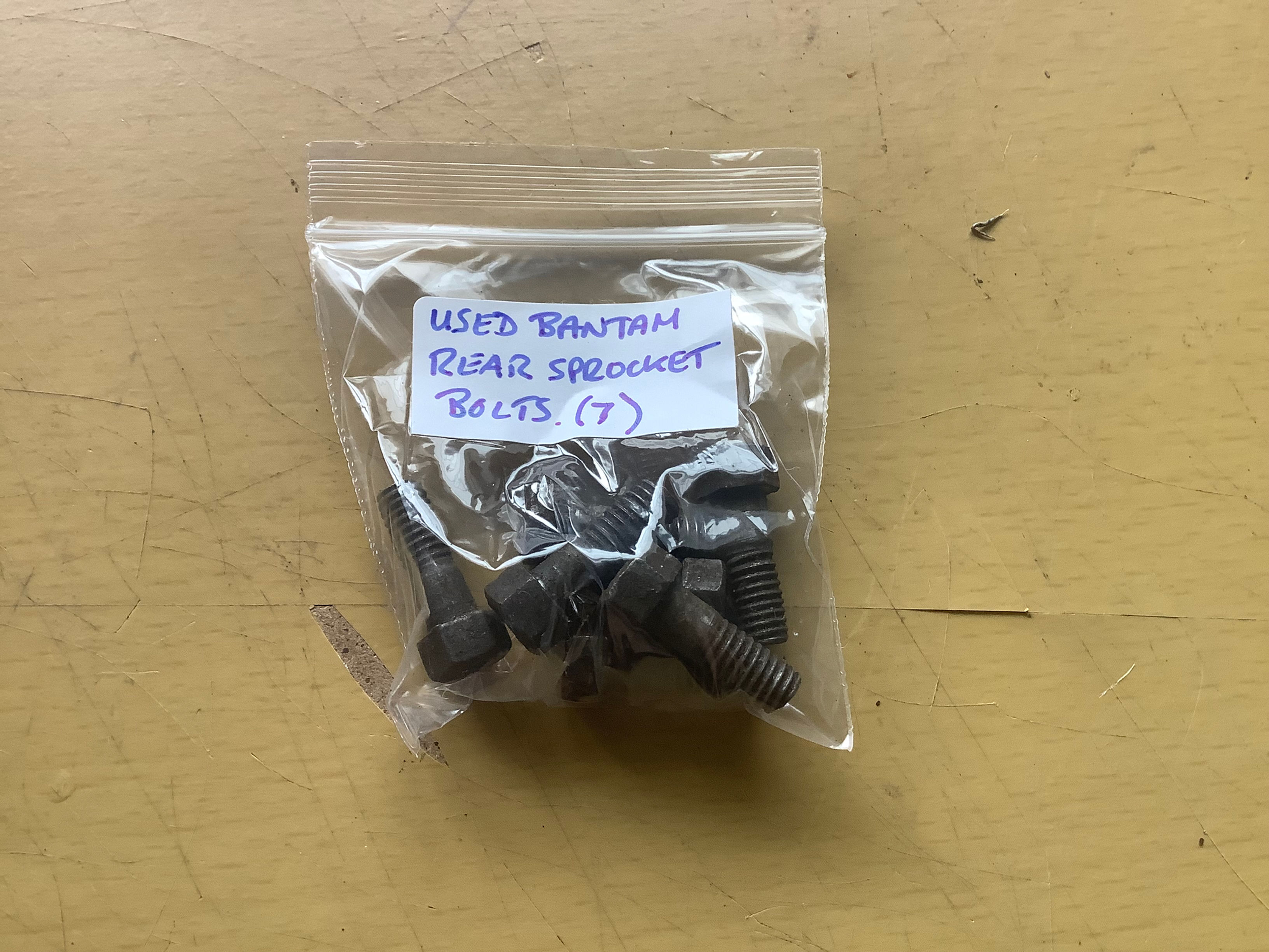 Used (7) Bantam D7 - D14/4 & Bantam T20 Cub Sprocket Bolts: 90-6241 / 37-1322.