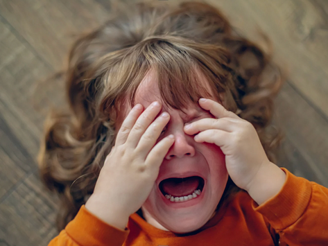A toddler boy having a tantrum