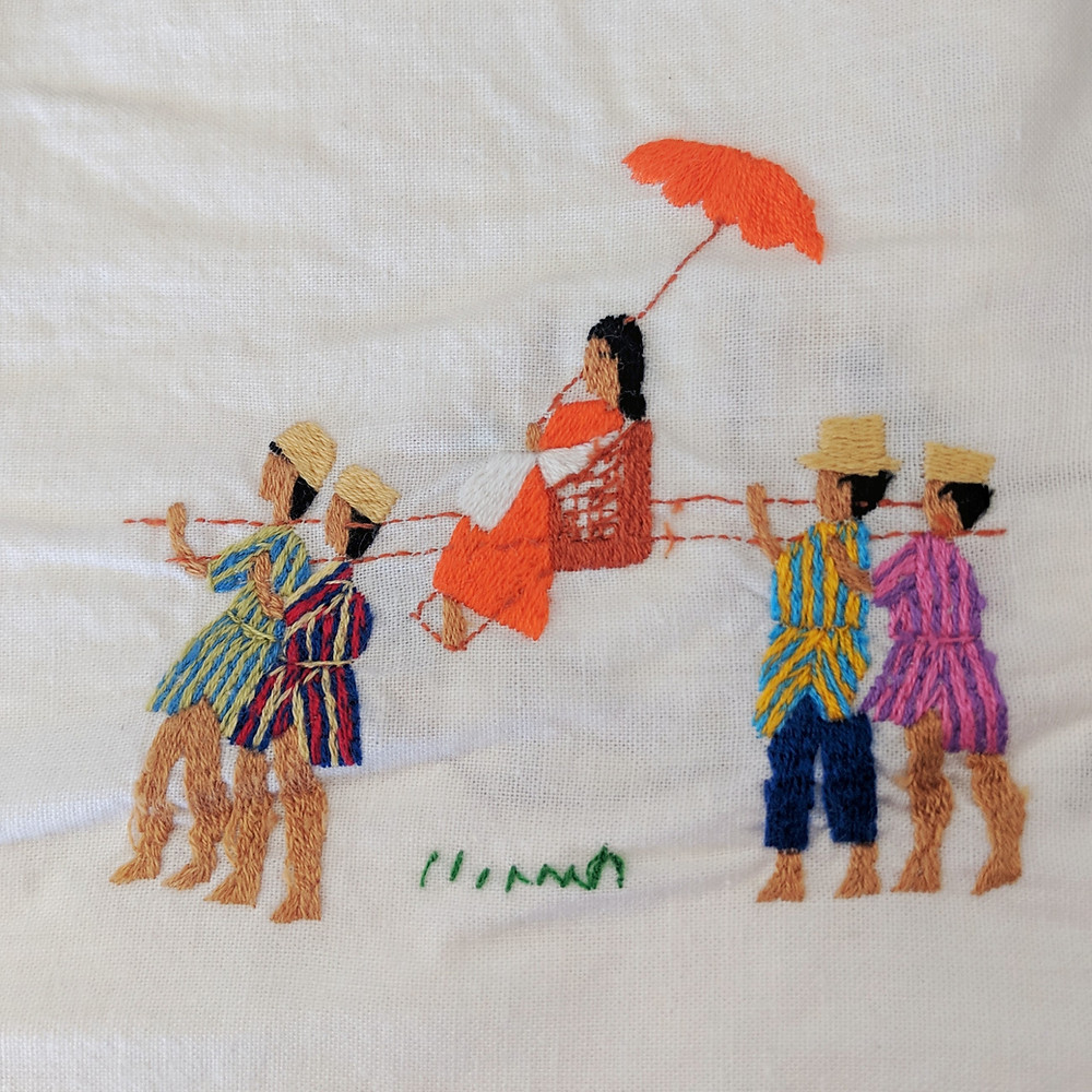 Détail d'une broderie malgache env. 1990