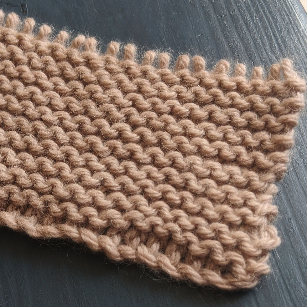 Picture showing the garter stitch, textured point made by hollow and ripples.