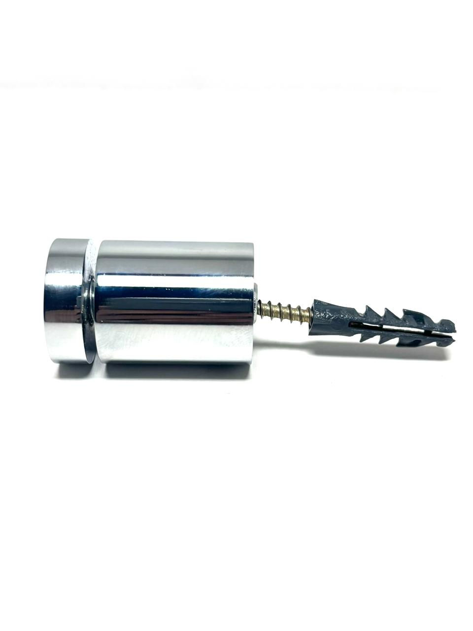 Miniatura: Prolongador / Espaçador de Alumínio P/ vidro 25x30 mm Cromado