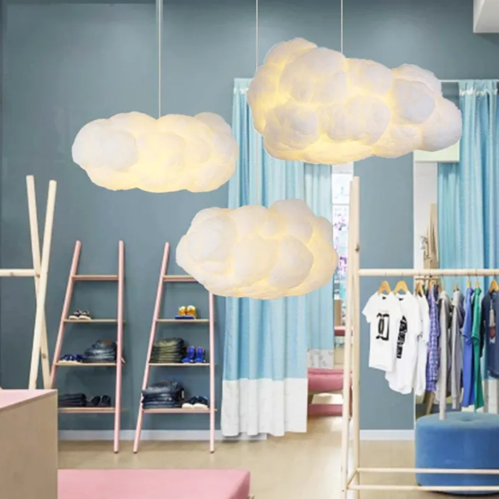 Cloud lights DIY with pollyfill and fairy lights
