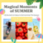 Spring-themed collage with text "Magical Moments of Springtime" and "Click Here to Read More!" Features mushrooms, flowers, and a woman in a floral apron.