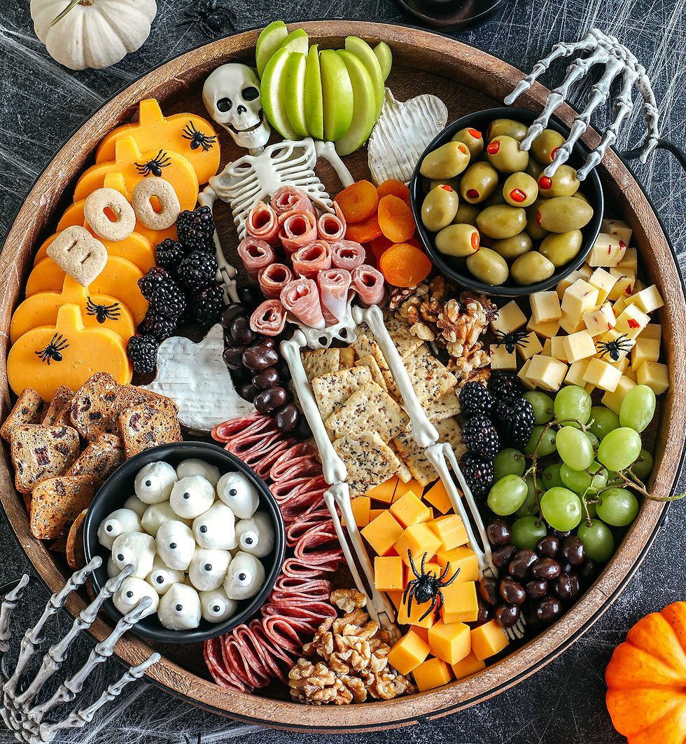 Spooky Cheese Board Halloween Movie Night Snacks
