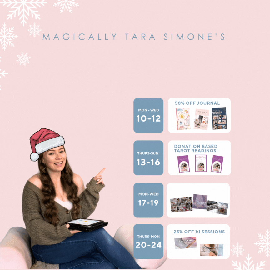 Magically tara simone year end sale extravaganza black friday deal for coaching, courses, tarot readings and digital journals for small business owners