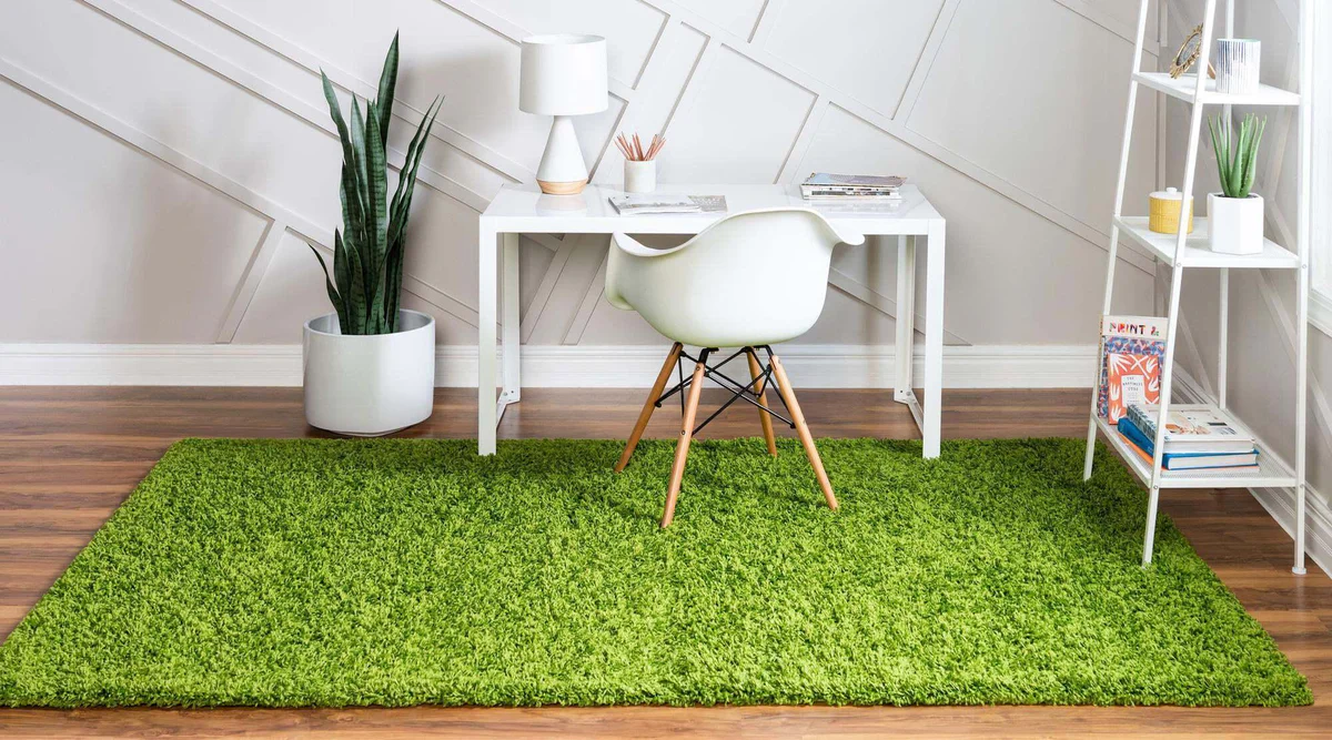 Green grass soft rug for a fairy forest room makeover