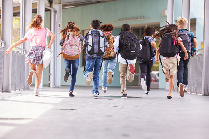 Group of elementary school kids running at school, back view.jpg