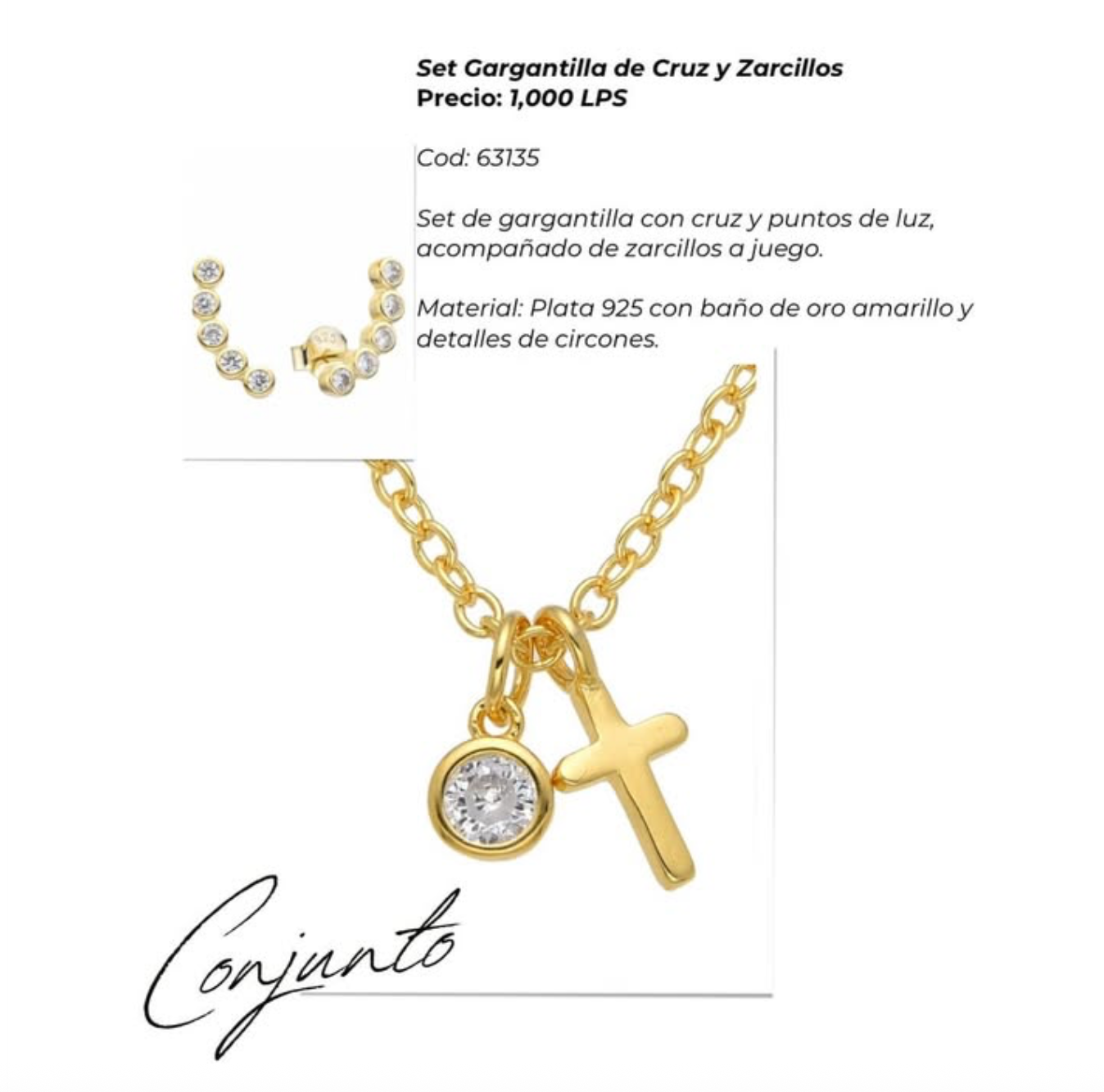 Set Gargantilla de Cruz y Zarcillos