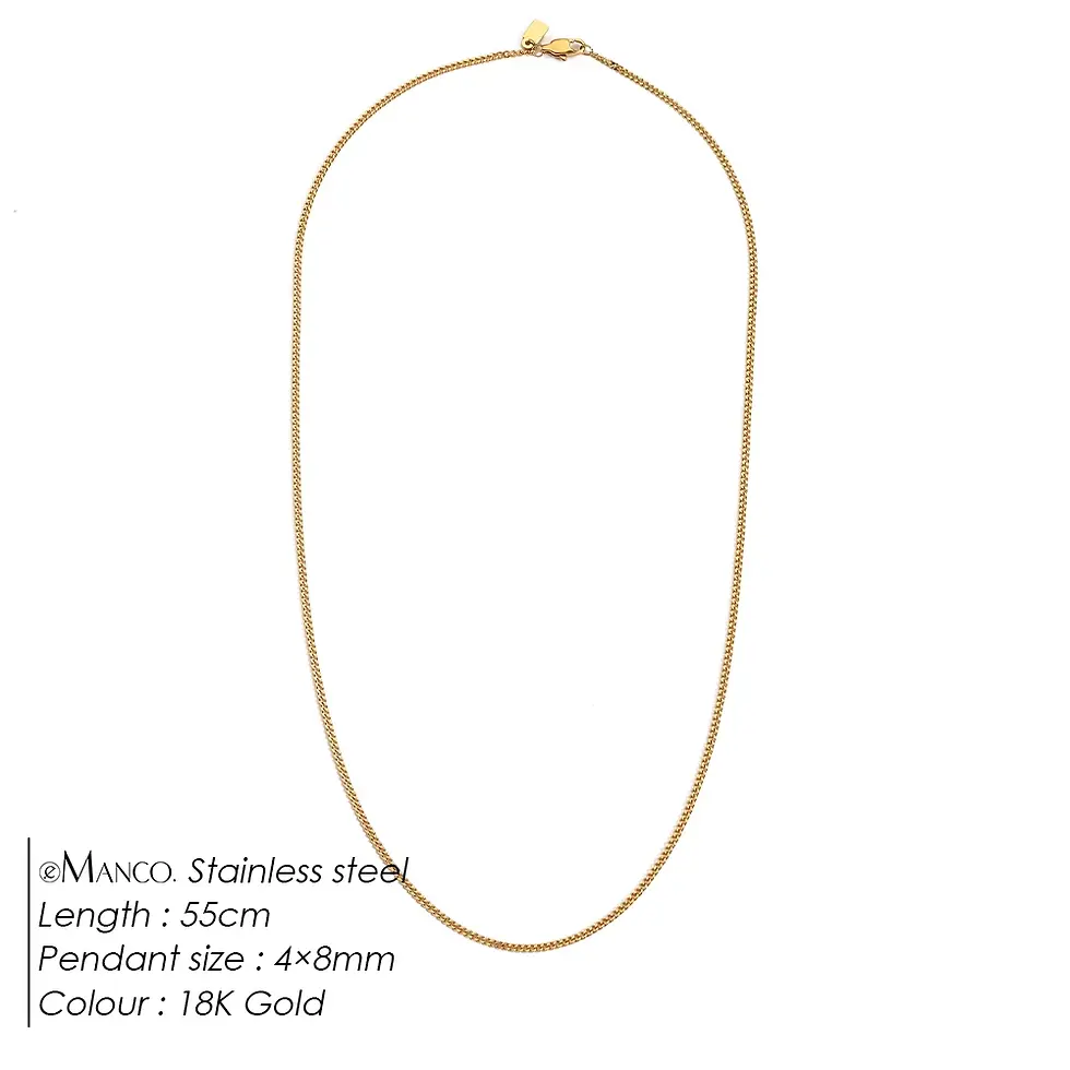 Thumbnail: Classic Dainty Mens Cuban Chain Silver Necklace