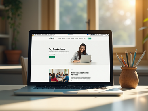 A clean layout of school website homepage