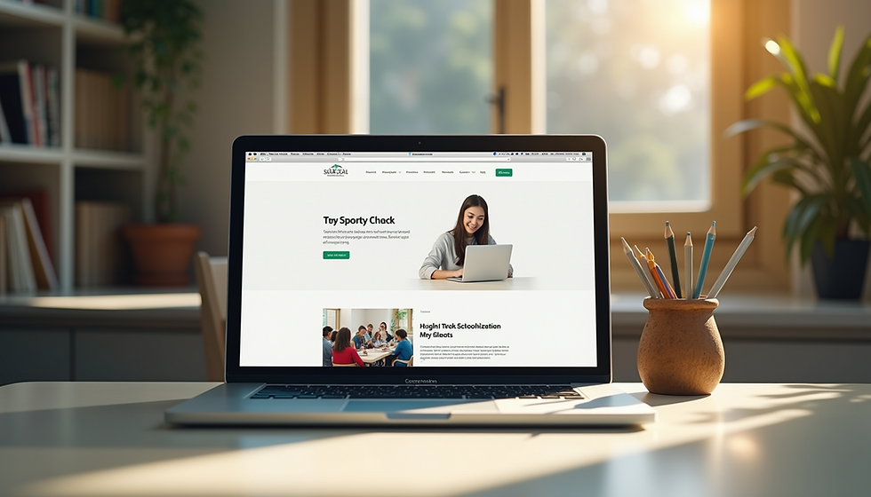 A clean layout of school website homepage