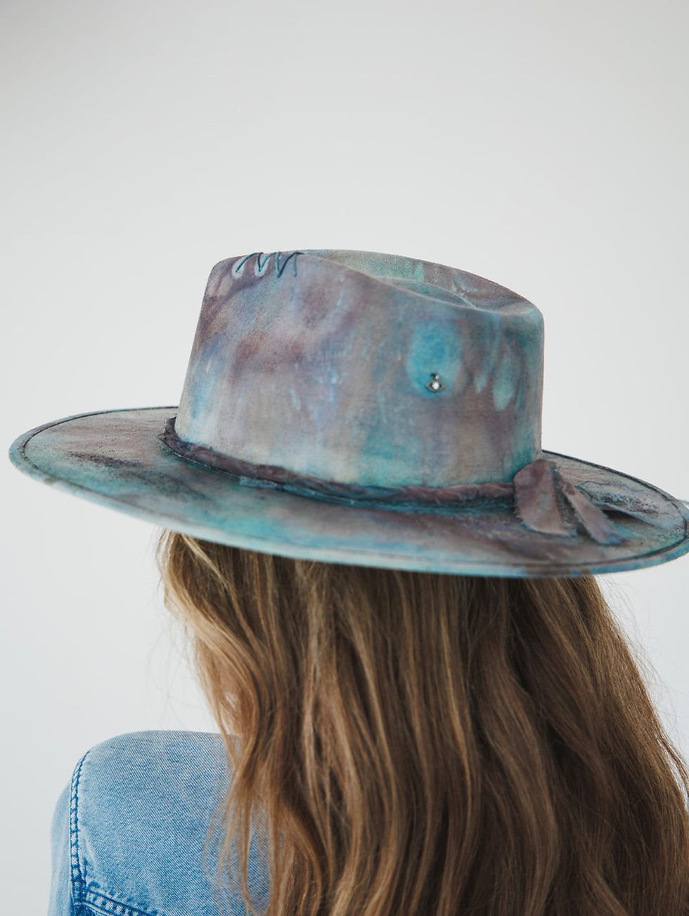Thumbnail: AZURE CLASSIC WIDE BRIM FEDORA