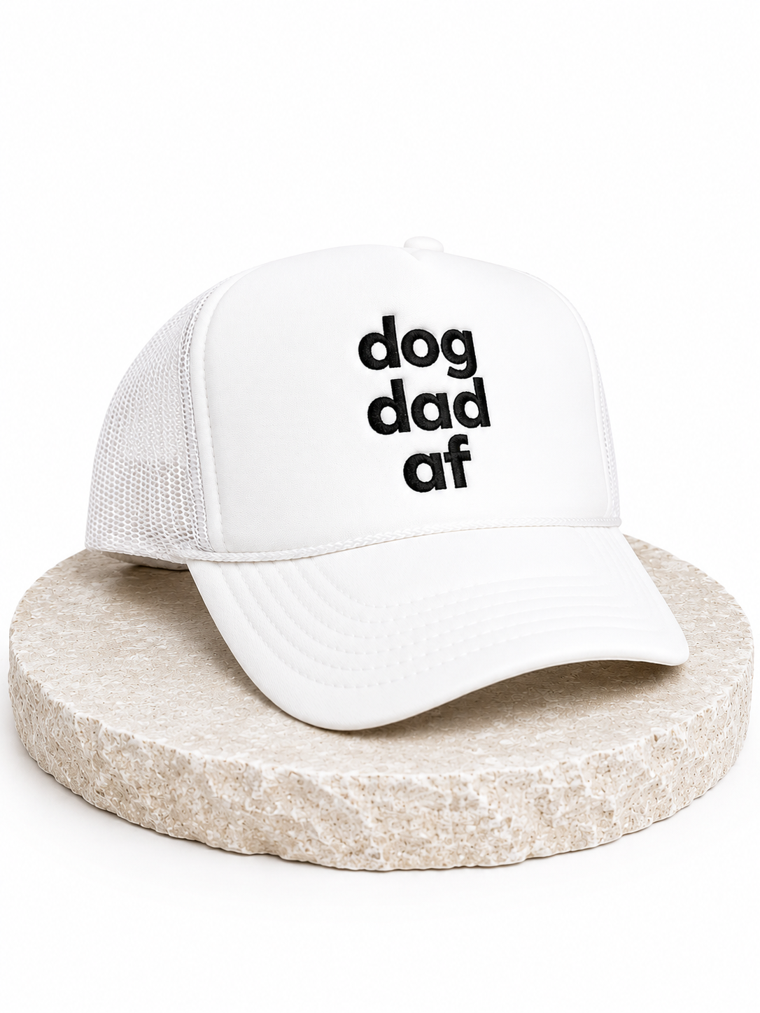 White foam trucker hat