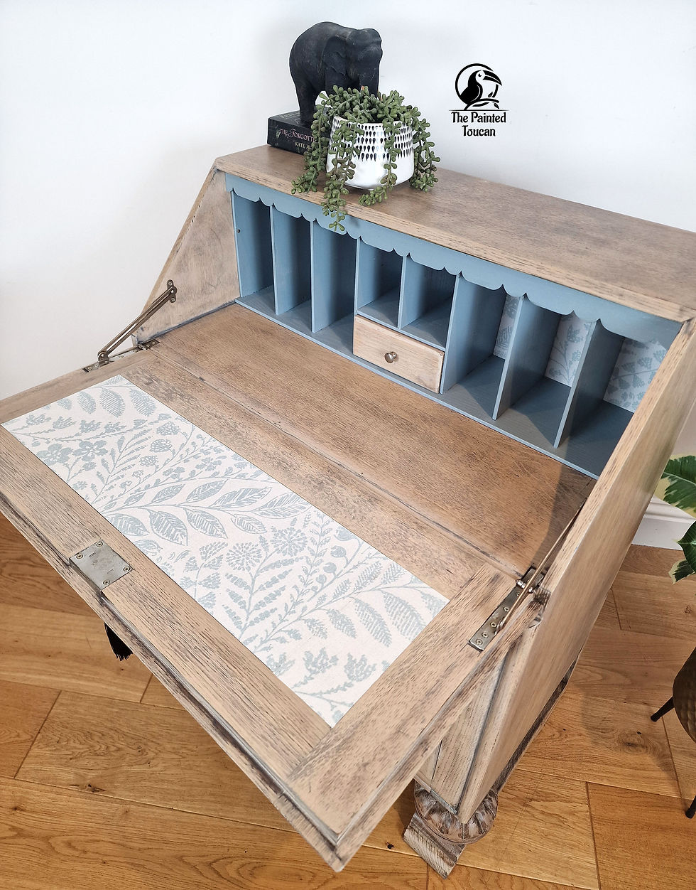 Thumbnail: Vintage Bureau Desk in weathered / limed / mellow / pale oak