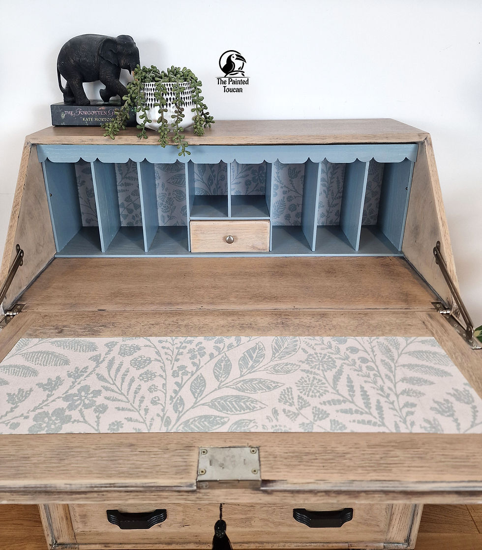 Thumbnail: Vintage Bureau Desk in weathered / limed / mellow / pale oak