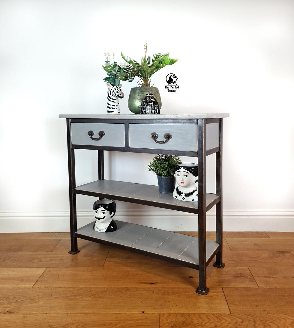 Thumbnail: Industrial Console Table Slim Rustic Sideboard Grey