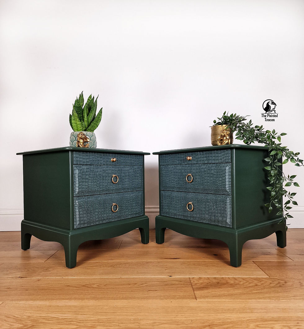 Thumbnail: Set of Stag bedside tables in Green