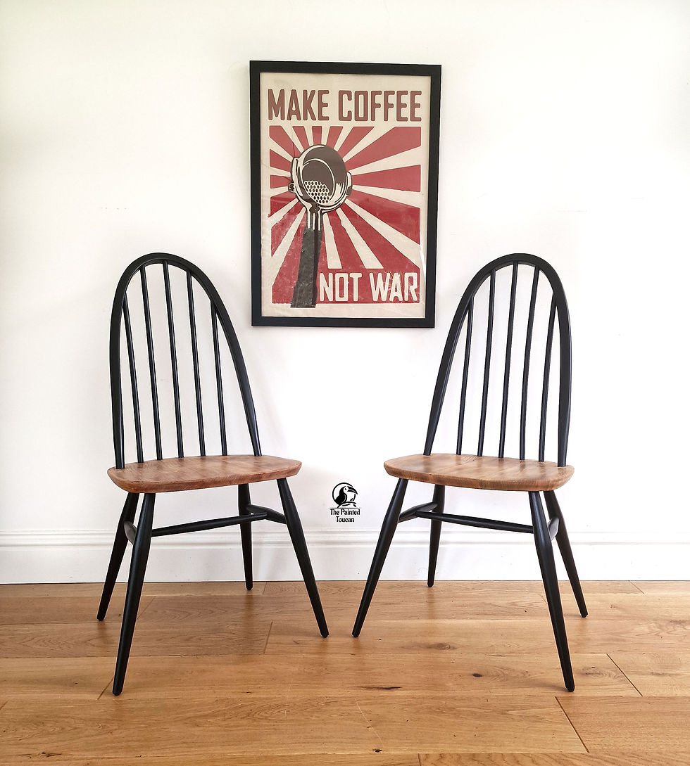 Thumbnail: Pair of Ercol Chairs - Black