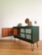 Thumbnail: Vintage Nathan mid century green sideboard drinks cabinet TV unit