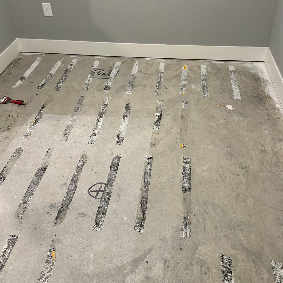 nterior room floor before solid gray epoxy coating — original surface, Combs Custom Concrete