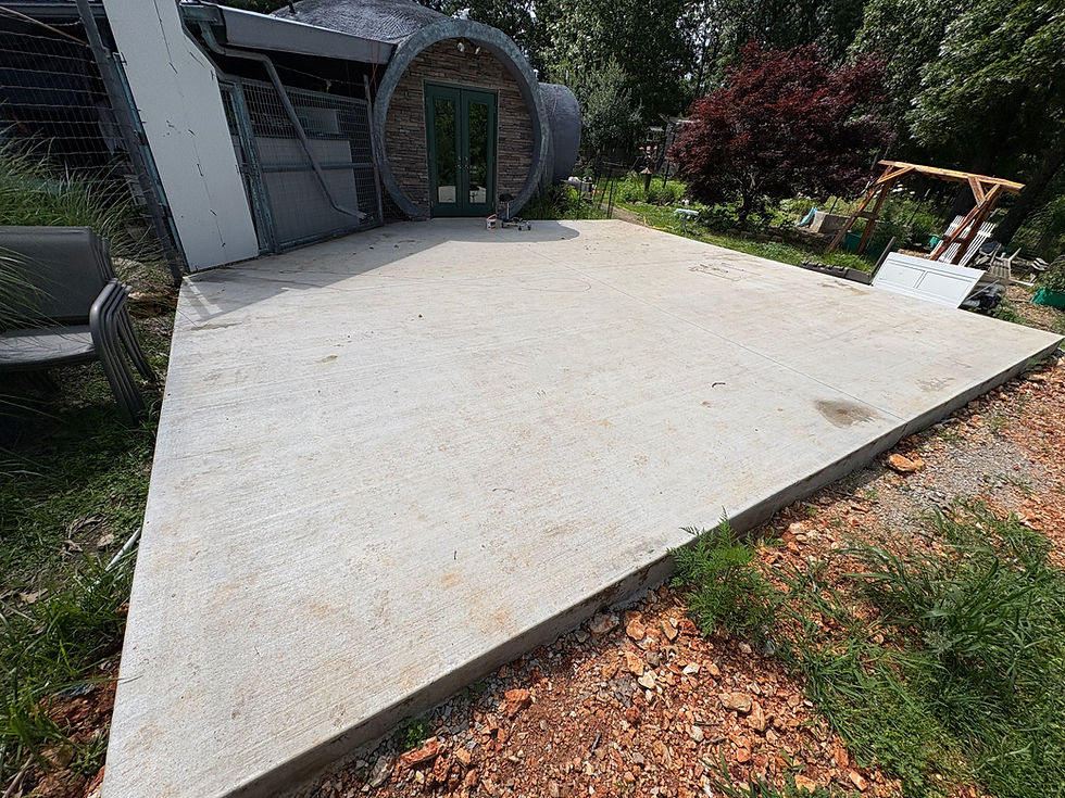 Decorative concrete patio before coating — original surface, Springfield MO, Combs Custom Concrete