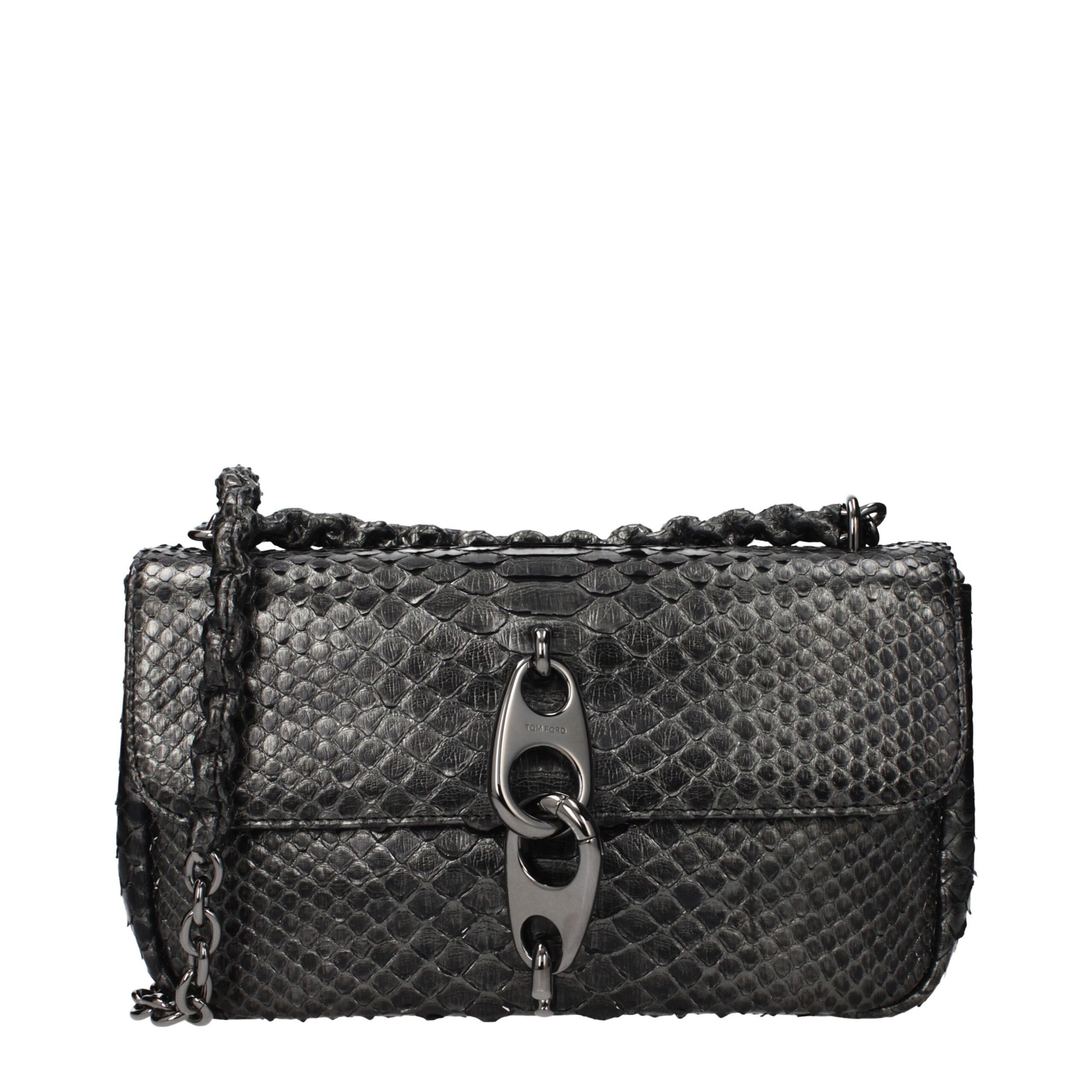 Tom Ford Gray Skin Shoulder Bag
