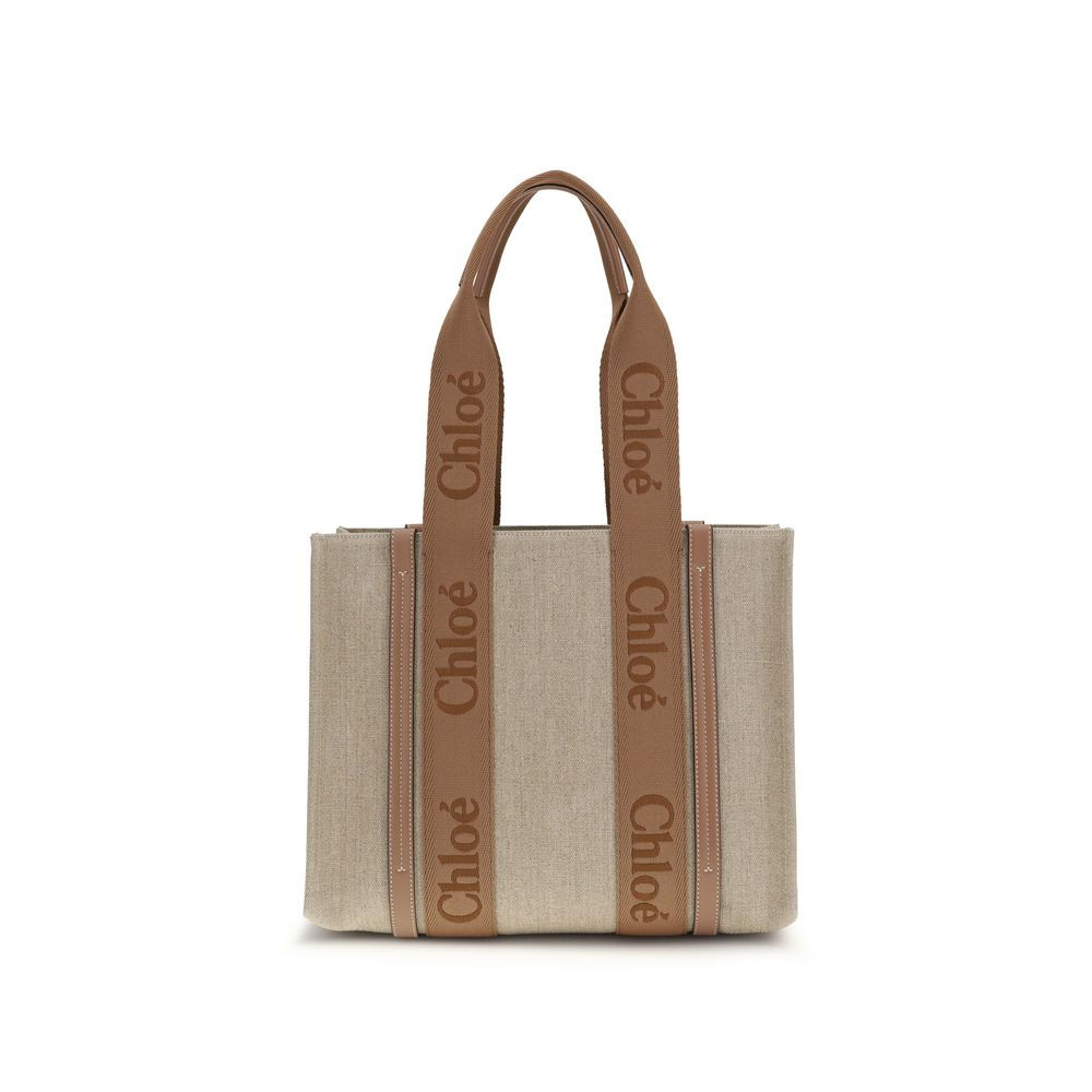 Chloé Beige Linen Shoulder Bag