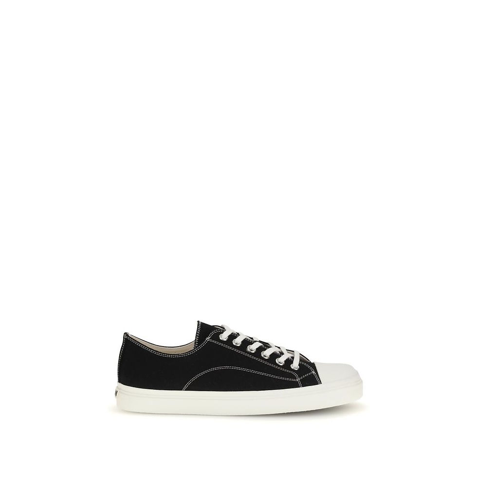 Moschino Black Cotton Low Top Sneakers