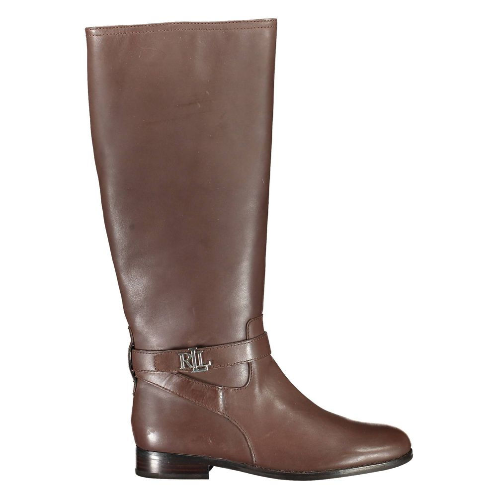 Ralph Lauren Brown Leather Women Boot
