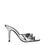 Thumbnail: Versace Gray Leather Stiletto Heel Sandals