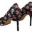 Thumbnail: Prada Black Leather Floral Heels Stilettos Pumps
