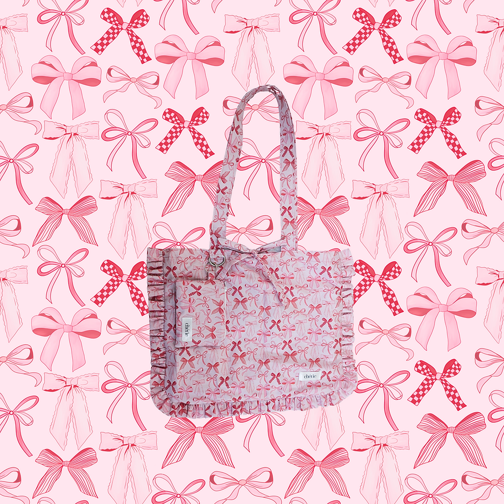 Thumbnail: Cute Bows Ruffled Tote Bag