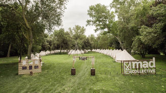 Archery area in outdoor team building activity for companies, promoting competition and precision.