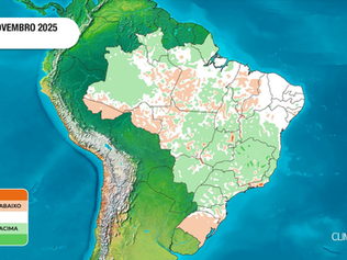 Previsão do clima no Brasil em novembro de 2025