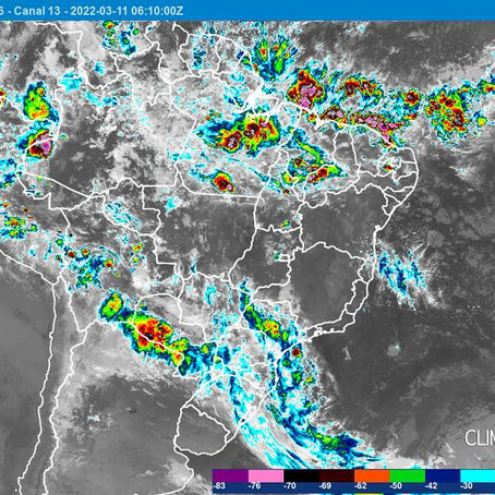 Frente fria, ZCIT e calor provocam muita chuva sobre o Brasil