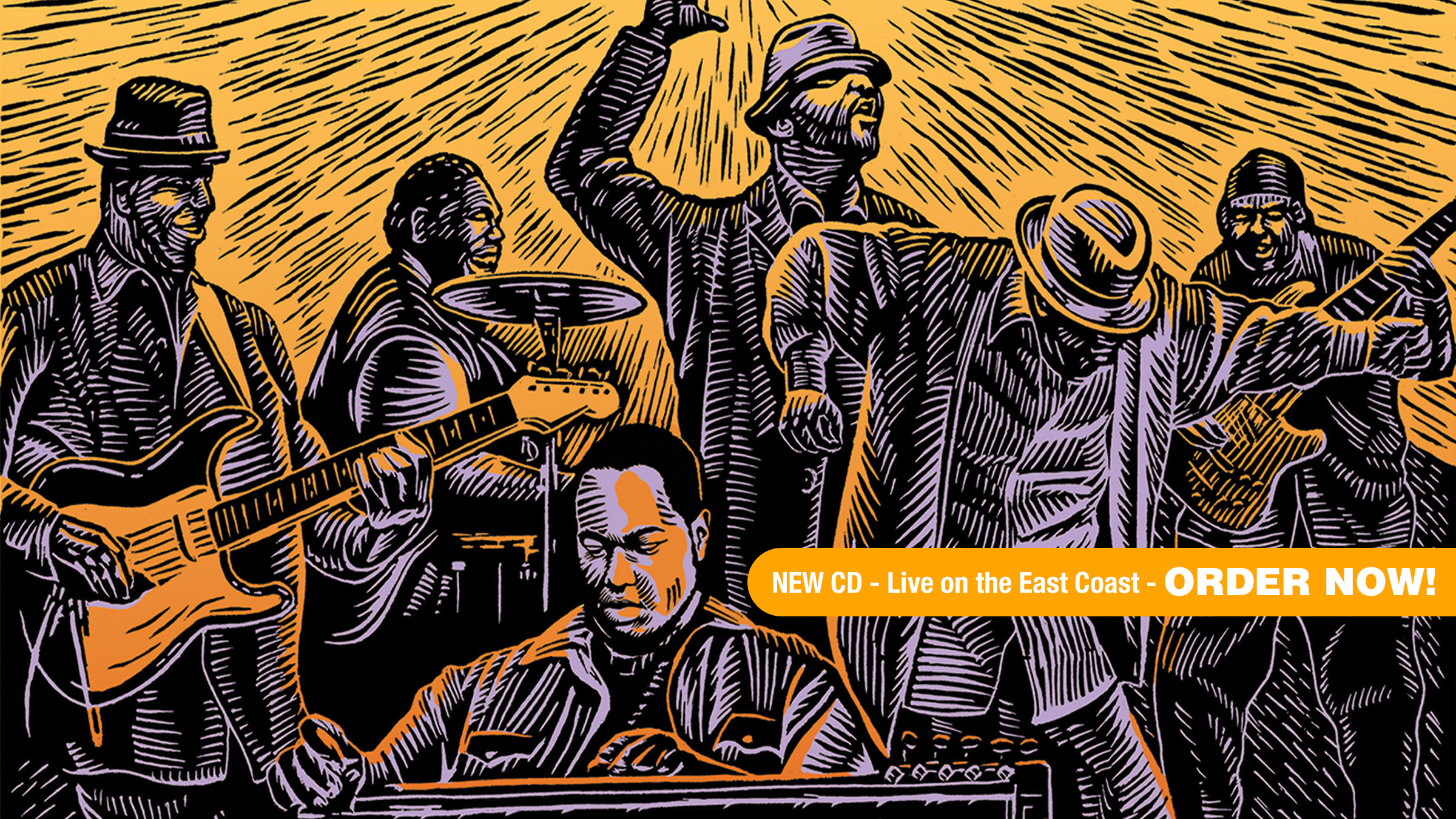 Drawing of the Lee Boys musical group