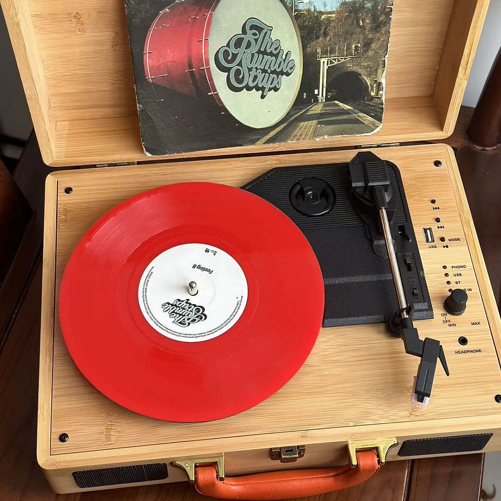 Thumbnail: Portable Vintage Vinyl Record Player with Bluetooth Speaker