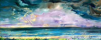 _Protective Lion Spirit_ 16in. x 36in. oil.$1,800.00