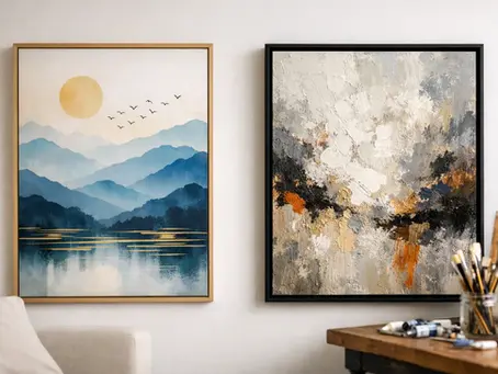 Comparativo entre quadro decorativo e obra autoral