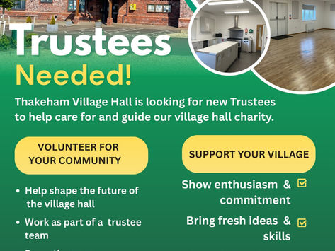 Thakeham Village Hall is looking for Trustees.