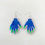 Thumbnail: Sparkly Hand Earrings - Blue Glitter