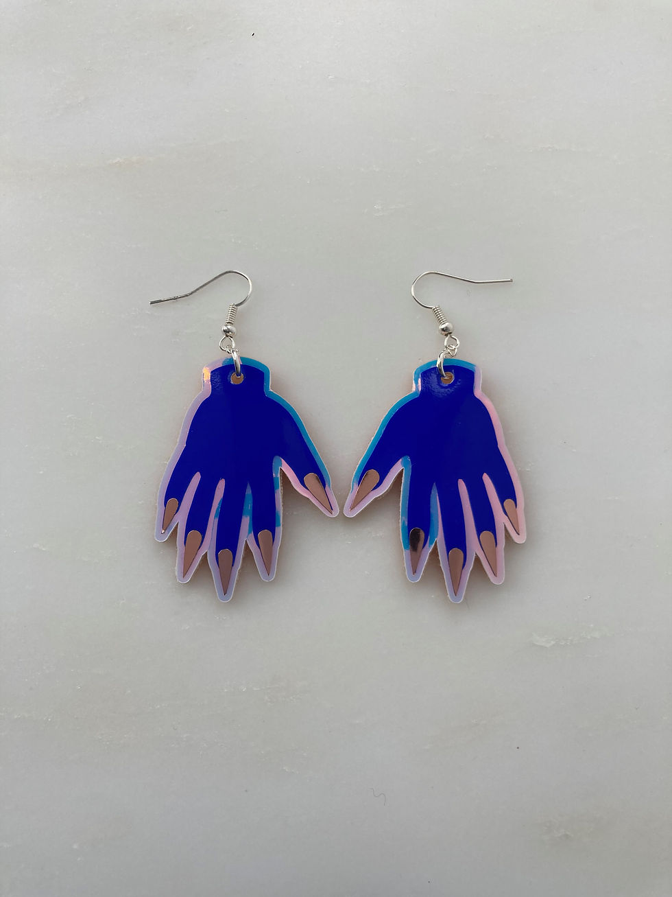 Thumbnail: Sparkly Hand Earrings -Royal Blue