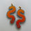 Thumbnail: Glitter & Vinyl Worm Ball Stud Dangle Earrings - Tourmaline Aurora