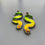 Thumbnail: Glitter & Vinyl Worm Ball Stud Dangle Earrings - Tourmaline Aurora
