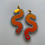 Thumbnail: Glitter & Vinyl Worm Ball Stud Dangle Earrings - Tourmaline Aurora