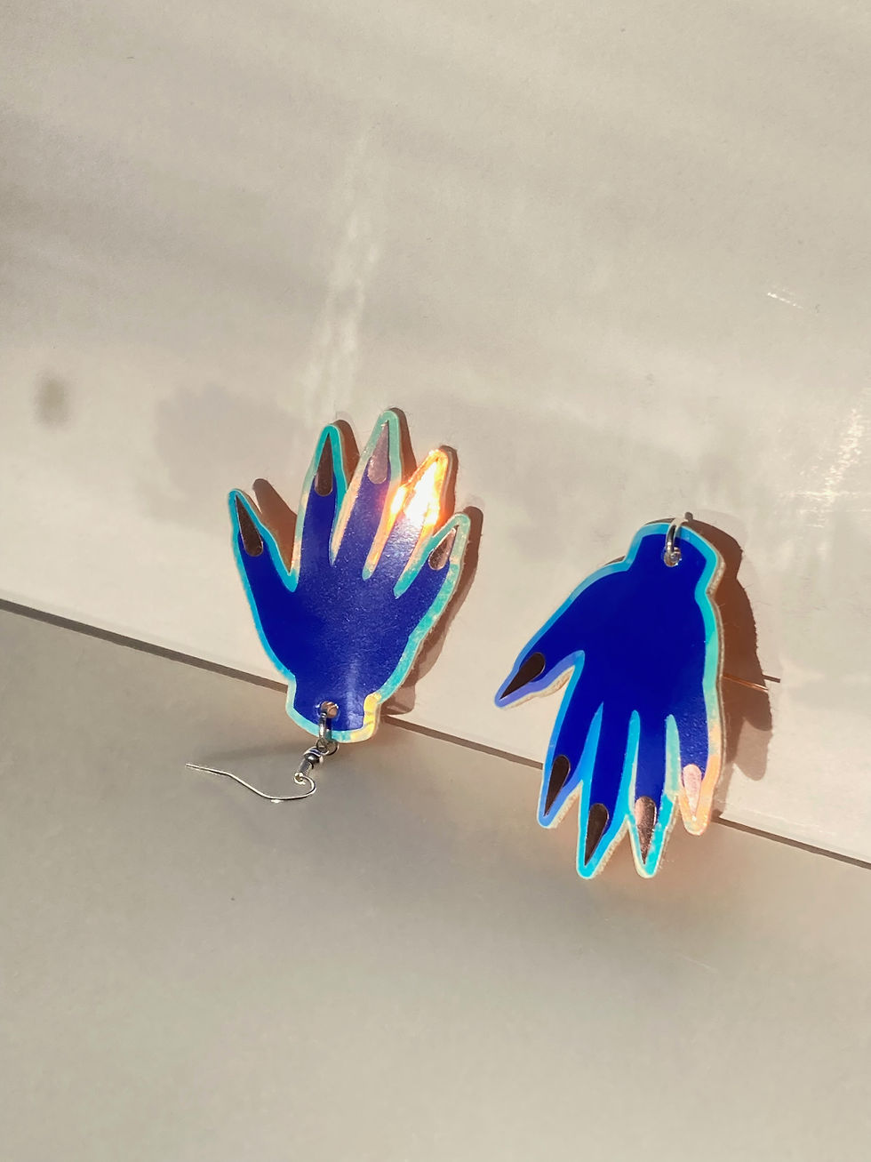 Thumbnail: Sparkly Hand Earrings -Royal Blue