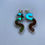 Thumbnail: Acrylic & Vinyl Worm Earrings - Clip Ons - Jungle Cobalt