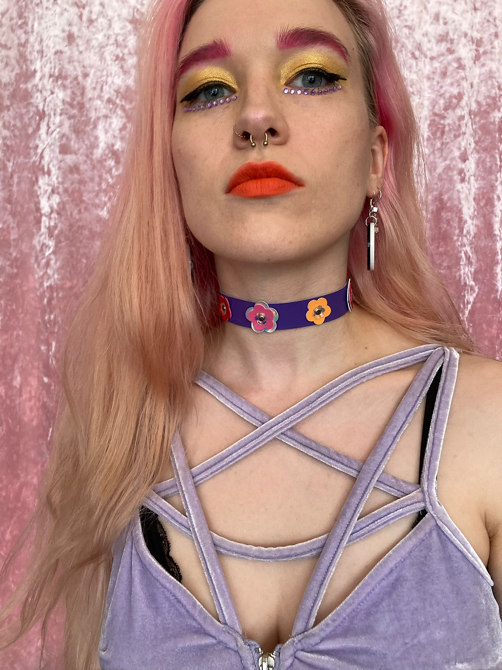 Thumbnail: Disco Flower Purple Choker