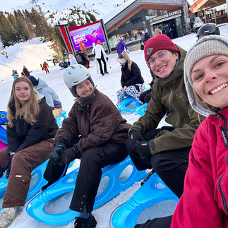 Team Social Sledding Ski Season Morzine
