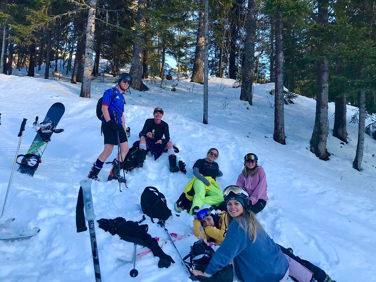 group of friends on a ski season